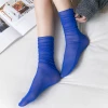 Korean candy-colored women's socks, ultra-thin black ear-trimmed mesh pile socks, hollowed-out mesh high street style socks, Japanese silk socks Application Scenario
